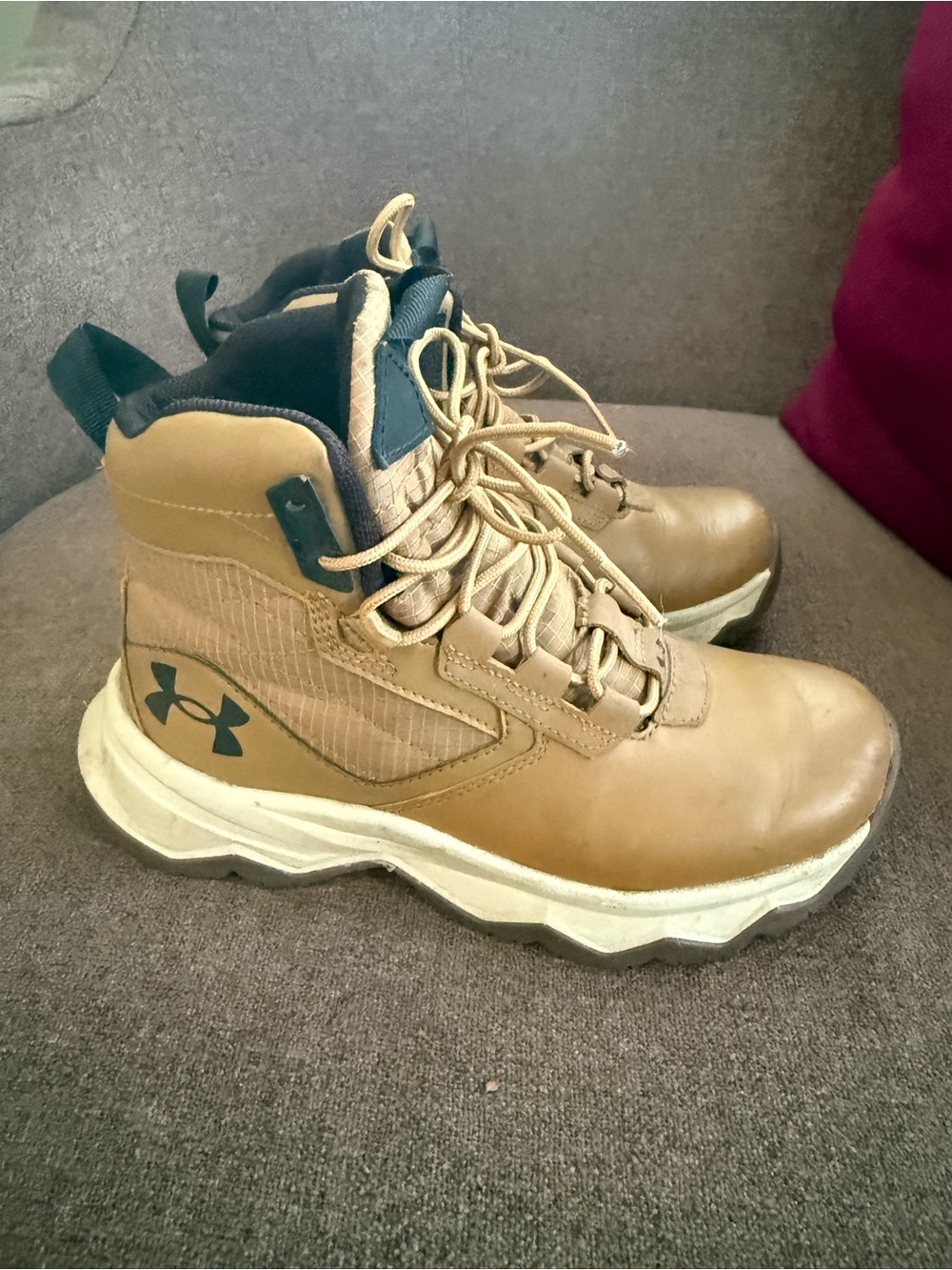 Under Armour Tan and Black Lace-Up Work Boots